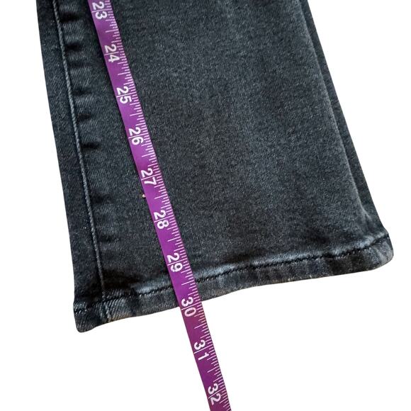 Express Jeans Women's Sz 2S 2 Short Black Skyscraper Mid Rise Flare Slit bootcut - Picture 12 of 14